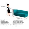 Recamier Divã Valéria 1,40M Lado Esquerdo Suede Azul Turquesa - Amarena Móveis - 4