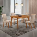 Ver imagem 2 de Mesa de Jantar Liz 120cm Tampo MDF Canto Copo Laminado com 4 Cadeiras Lira