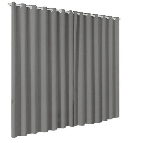 Cortina Blackout em Tecido 5 00x2 50 Corta Luz Ilhos - Cinza
