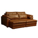 Ver imagem 2 de Sofá Decorativo Piece Bipartido Retrátil Sala de Estar 215cm Couro Conhaque G58 - Gran Belo