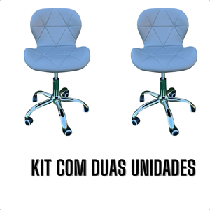 Cadeira Escritório Secretária Ergonômica Kit 2 Unidades – Conforto, Estilo e Mobilidade com Rodízios