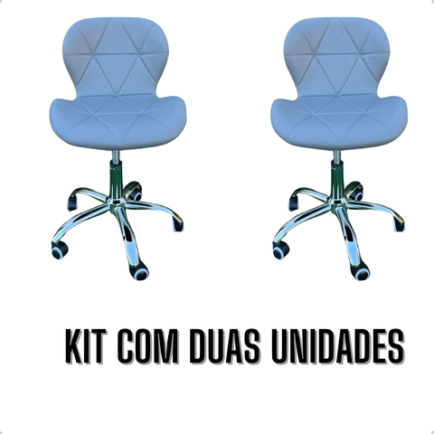 Cadeira Escritório Secretária Ergonômica Kit 2 Unidades – Conforto, Estilo e Mobilidade com Rodízios