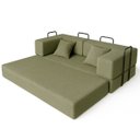 Ver imagem 3 de Sofá Cama na Caixa 3 Lugares Orgânico Moderno Premium Boucle