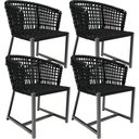 Ver imagem 1 de Kit 04 Cadeiras Decorativas Para Área Gourmet Cozinha Corda Náutica Belize D04 Preto - Lyam Decor