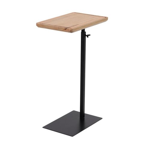 Mesa Lateral com Tampo de Madeira Regulável