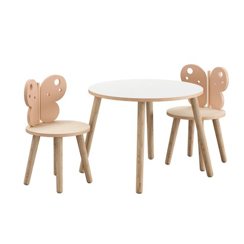 Conjunto de Mesa com Duas Cadeiras Infantil Borboleta