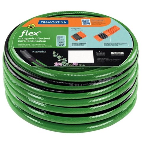 Mangueira para Jardim Tramontina Pvc 15m Resistente Flexível Engate Rosqueado e Esguicho