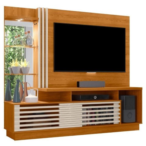 Estante Home para Tv 60 Polegadas Frizz Plus Cinamomo Off White Madetec