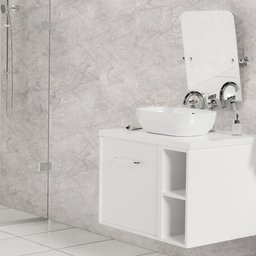 Papel de Parede Adesivo Lavavel Pedra Marmore Cinza Claro 500x60cm - 10