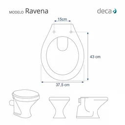 Assento Sanitario Poliester Ravena Cristal para vaso Deca - 5