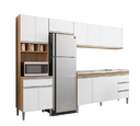Ver imagem 1 de Cozinha Modulada Andréia 280cm sem Tampo - Amêndoa Branco Ajl