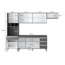 Ver imagem 2 de Cozinha Modulada Andréia 280cm sem Tampo - Amêndoa Branco Ajl