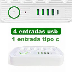 Extensão 5 Tomadas + 4 Usb + Usb-c Filtro de Linha B-max - 6