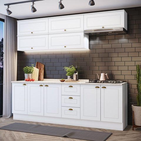 Cozinha Compacta Com Tampo 8 Peças Amy Casa 812