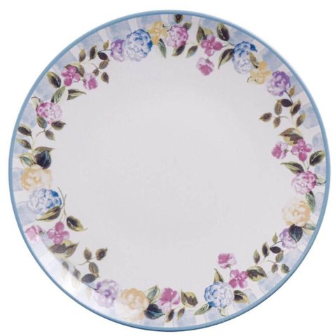 Aparelho de Jantar 30 Pçs Porcelana Decorada Tramontina Aura Pratos Xícaras e Pires 6 Pessoas