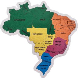 Mapa do Brasil Jogo de Montagem Educativo Estados 26 Peças de Madeira Zanline - 6