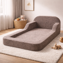 Ver imagem 1 de Cama Montessoriana Infantil 174X94cm - Modelo Lumia - Tecido Bouclê - Cor Marrom - sem Colchão