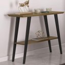 Ver imagem 2 de Aparador Davi 90x30 Tampo Mdf 30mm Pé em Madeira Ofertamo Freijó/preto