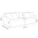Ver imagem 4 de Sofá Cama Retrátil 3 Lugares Sala 210cm Gardner T03 Linho Bege Couríssimo Marrom - Lyam Decor
