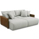 Ver imagem 1 de Sofá Cama Retrátil 3 Lugares Sala 210cm Gardner T03 Linho Bege Couríssimo Marrom - Lyam Decor