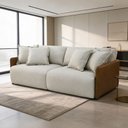 Ver imagem 5 de Sofá Cama Retrátil 3 Lugares Sala 210cm Gardner T03 Linho Bege Couríssimo Marrom - Lyam Decor