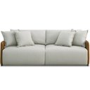 Ver imagem 3 de Sofá Cama Retrátil 3 Lugares Sala 210cm Gardner T03 Linho Bege Couríssimo Marrom - Lyam Decor