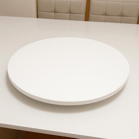 Centro de Mesa Prato Giratório Tábua 80cm Branco