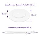 Ver imagem 6 de Centro de Mesa Prato Giratório Tábua 80cm Branco