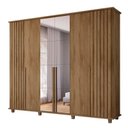 Ver imagem 1 de Guarda Roupa Ripado Casal 6 Portas 240cm Com Espelho França RV Móveis Cinamomo