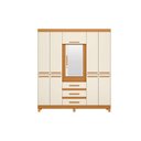Ver imagem 1 de Roupeiro com Espelho New Fusion Casal 6 Portas e 3 Gavetas - Cinamomo Off White - Albatroz