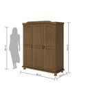Ver imagem 3 de Guarda-Roupa Solteiro 3 Portas em Madeira Maciça Bastian Freijó