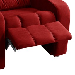 Poltrona do Papai Reclinável Maldivas Suede Vermelho - Star Confort - 8