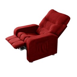 Poltrona do Papai Reclinável Maldivas Suede Vermelho - Star Confort - 10