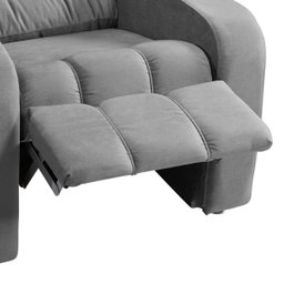 Poltrona do Papai Reclinável Maldivas Suede Cinza Plus - Star Confort - 8