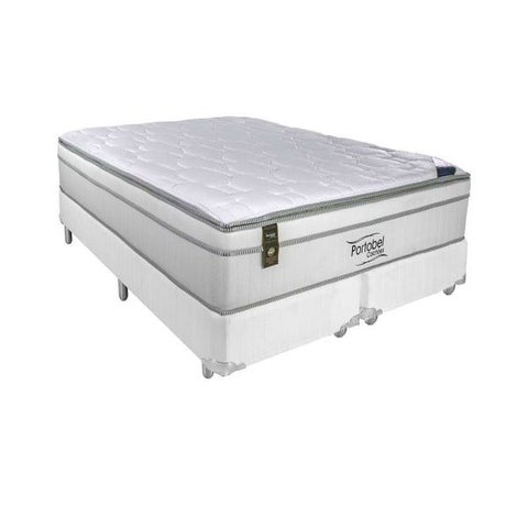 Cama Box King + Colchão Portobel Ecstasy Molas Ensacadas 70x193x203