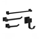 Ver imagem 1 de Kit Banheiro Lavabo Inox Preto Fosco 4 Peças Black Conjunto