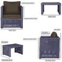 Ver imagem 2 de Mesa e 3 Poltronas Madri Corda Náutica Estofado 9 Trama Azul