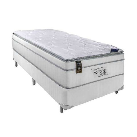 Cama Box Solteiro + Colchão Portobel Ecstasy Molas Ensacadas 70x88x188