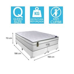 Cama Box Queen + Colchão Portobel Ecstasy Molas Ensacadas 70x158x198 - 4