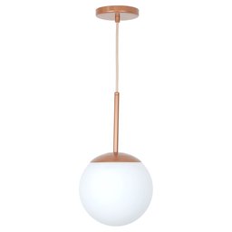 Lustre Pendente Jabuticaba Rose Gold Globo de Vidro 20 Cm - 1