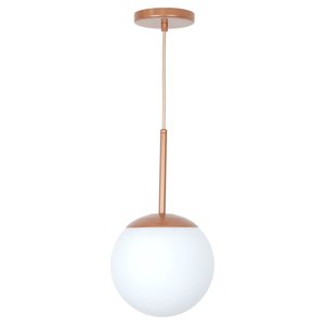 Lustre Pendente Jabuticaba Rose Gold Globo de Vidro 20 Cm