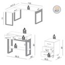 Ver imagem 3 de Mesa Escritório em L Gaveteiro e Aparador Dalla Costa Cor:freijó com Preto Fosco
