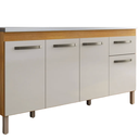 Ver imagem 3 de Gabinete P/ Pia 150cm Balcão Multiuso Cozinha Armário Freijó/ Off-white