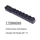 Ver imagem 1 de Filtro de Linha 7 Tomadas com Cabo e Porta Fusível Bivolt