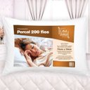 Ver imagem 3 de Kit 2 Travesseiros 100% Algodão Percal 200 Fios Fibra Siliconizada Antialérgico 70 x 50cm Casa dona