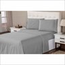 Jogo de Lençol 400 Fios Toque Suave e Macio Ponto Palito Cama Casal 3 Peças Prata Casa Dona - 3