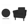 Conjunto 2 Poltronas Estofadas Para Consultório Classic Suede Preto - LM DECOR - 3