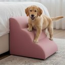 Ver imagem 2 de Escada Pet 46cm Estofada para Cachorro Nuvem R01 Veludo Rosa - Annie Decor