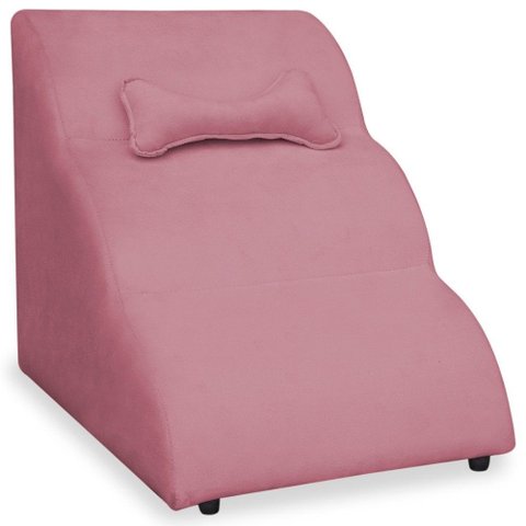 Escada Pet 46cm Estofada para Cachorro Nuvem R01 Veludo Rosa - Annie Decor