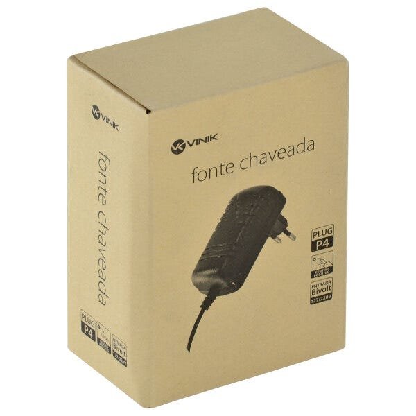 FONTE CHAVEADA 24V 1A 24W BIVOLT AUTOMATICO PLUG P4 - VFE2401 - 4